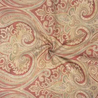 Waverly 55% Linen/45% Cotton, Home Décor, Upholstery Fabric, Cut By Yard, Quiet Place Rouge In Red
