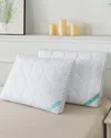 Waverly Antimicrobial Quilted Nano Feather Gusseted Pillow In White