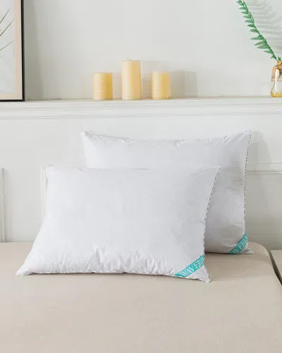 Waverly Antimicrobial White Goose Nano Feather Pillow (set Of 2)