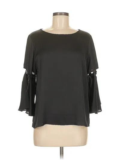 Pre-owned Waverly Grey 3/4 Sleeve Blouse In Black