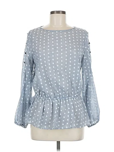 Pre-owned Waverly Grey 3/4 Sleeve Blouse In Blue