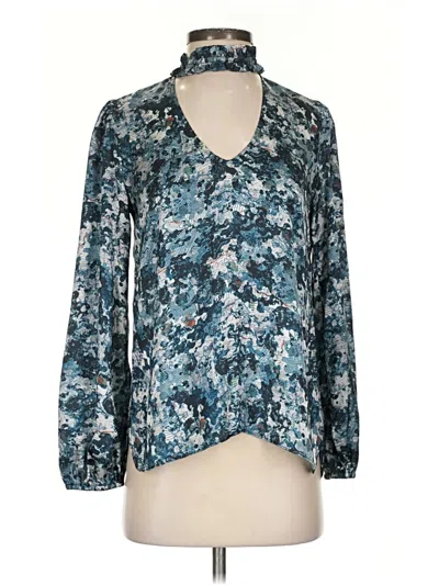 Pre-owned Waverly Grey 3/4 Sleeve Blouse In Blue