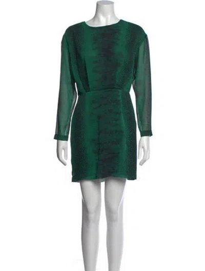 Pre-owned Waverly Grey Animal Print Mini Dress In Green