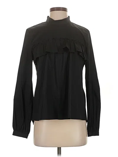 Pre-owned Waverly Grey Long Sleeve Blouse In Black