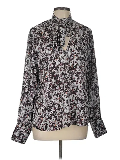 Pre-owned Waverly Grey Long Sleeve Blouse In Black
