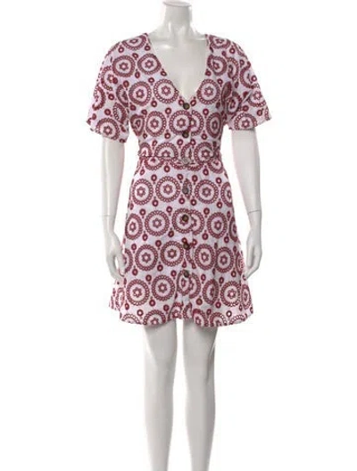Pre-owned Waverly Grey Patterned Mini Dress In Red