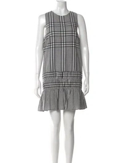 Pre-owned Waverly Grey Plaid Print Mini Dress In Multi