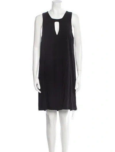 Pre-owned Waverly Grey Scoop Neck Mini Dress In Black