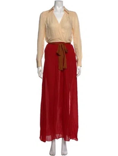 Pre-owned Waverly Grey Silk Long Dress In Red