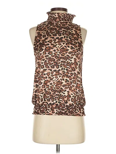 Pre-owned Waverly Grey Sleeveless Blouse In Brown