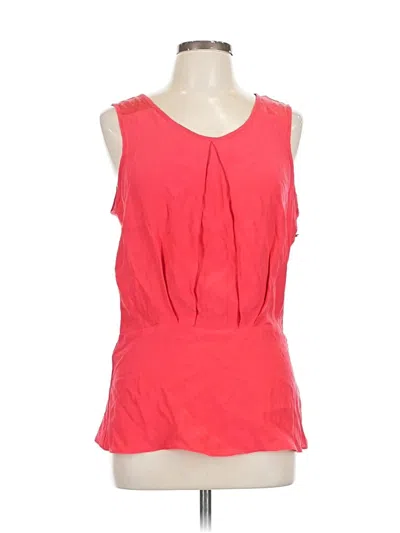Pre-owned Waverly Grey Sleeveless Silk Top Red Halter Neckline Tops