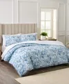 Waverly Hayden Microfiber Percale 3-pc. Comforter Set, Queen In Blue