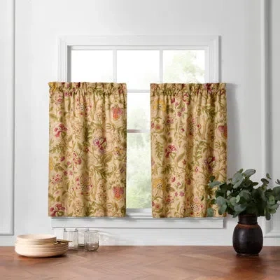 Waverly Imperial Dress 100% Cotton Sateen Window Tier Pair In Antique