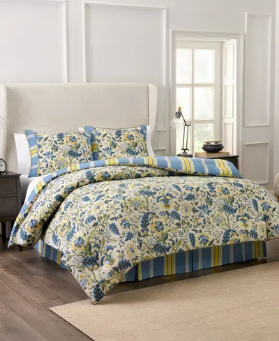 Waverly Imperial Dress Cotton 4-pc. Comforter Set, Queen In Blue