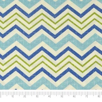 Waverly Inspirations 100% Cotton Duck Canvas 45" Wide Upholstery Fabric By The Yard, Chevron Azure In Teal
