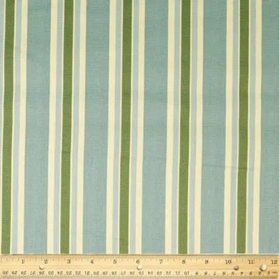 Waverly Inspirations 100% Cotton Duck Canvas 45" Wide Upholstery Fabric By The Yard, Dark Large Stripe Spa-t In Teal