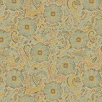 Waverly Inspirations 100% Cotton Duck Canvas 45" Wide Upholstery Fabric By The Yard, Disks Adobe Color In Teal