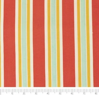 Waverly Inspirations 100% Cotton Duck Canvas 45" Wide Upholstery Fabric By The Yard, Large Stripe Print Sun In Teal