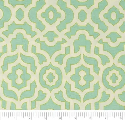 Waverly Inspirations 100% Cotton Duck Canvas 45" Wide Upholstery Fabric By The Yard, Lattice Sky In Teal