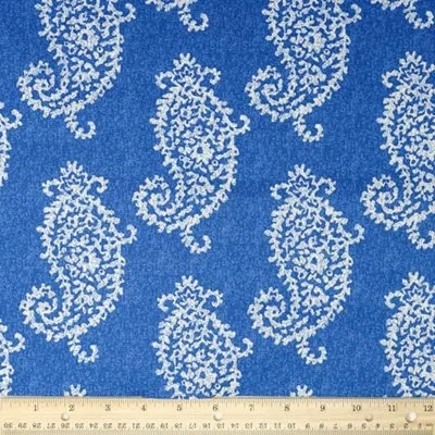 Waverly Inspirations 100% Cotton Duck Canvas 45" Wide Upholstery Fabric By The Yard, Paisley Provence Blue