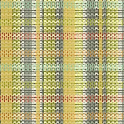 Waverly Inspirations 100% Cotton Duck Canvas 45" Wide Upholstery Fabric By The Yard, Plaid Papaya Color In Teal