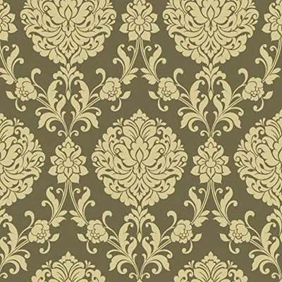 Waverly Inspirations 100% Cotton Duck Canvas 45" Wide Upholstery Fabric By The Yard, Small Damask Cocoa Colo In Teal