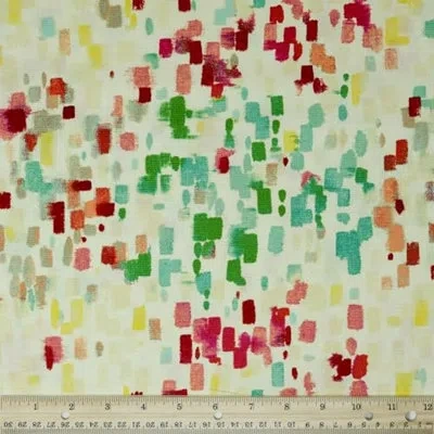 Waverly Inspirations 100% Cotton Duck Canvas 45" Wide Upholstery Fabric By The Yard, Squares Hot Pink
