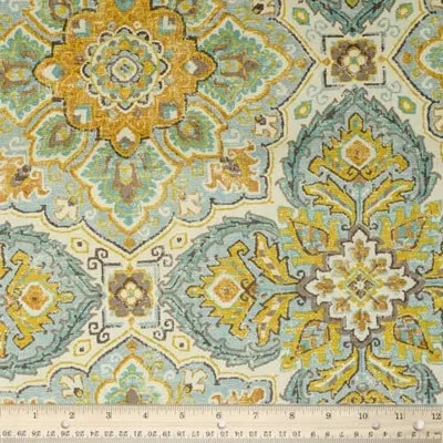 Waverly Inspirations 100% Cotton Duck Canvas 45" Wide Upholstery Fabric By The Yard, Tile Adobe In Teal