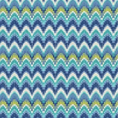 Waverly Inspirations 100% Cotton Duck Canvas 45" Wide Upholstery Fabric By The Yard, Width Ikat Azure Color  In Teal