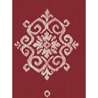 Waverly Inspirations 100% Cotton Duck Canvas 45" Wide Upholstery Fabric By The Yard, Width Ikat Square Red C