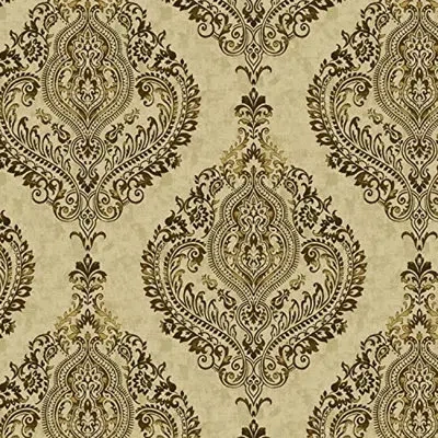 Waverly Inspirations 100% Cotton Duck Canvas 54" Wide Upholstery Fabric By The Yard, Damask Chai Color In Teal