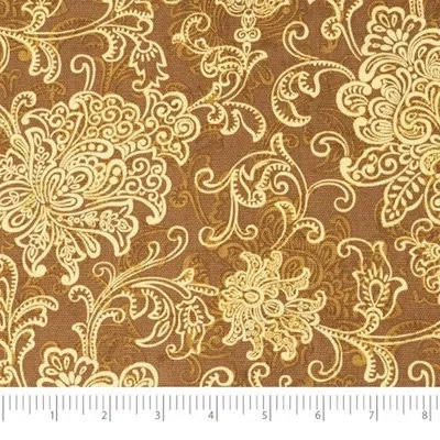 Waverly Inspirations 100% Cotton Duck Canvas 54" Wide Upholstery Fabric By The Yard, Large Scroll Cocoa In Teal