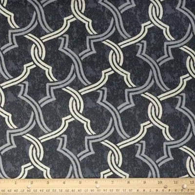 Waverly Inspirations 100% Cotton Duck Canvas 54" Wide Upholstery Fabric By The Yard, Lattice Charcoal Grey In Gray