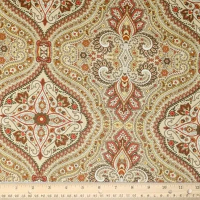 Waverly Inspirations 100% Cotton Duck Canvas 54" Wide Upholstery Fabric By The Yard, Paisley Brown
