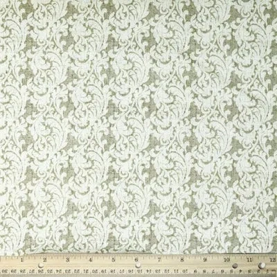 Waverly Inspirations 100% Cotton Duck Canvas 54" Wide Upholstery Fabric By The Yard, Paisley Scroll Cream In Teal