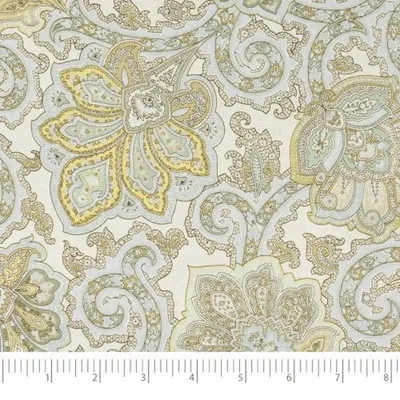 Waverly Inspirations 100% Cotton Duck Canvas 54" Wide Upholstery Fabric By The Yard, Paisley Spa Color In Teal