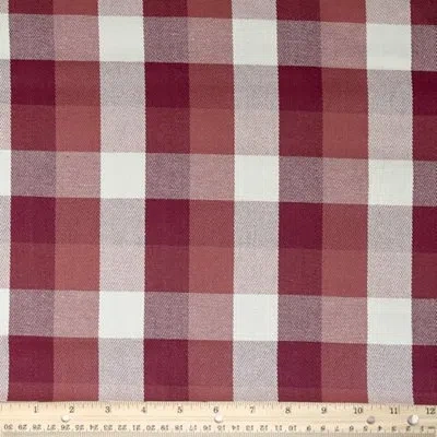 Waverly Inspirations 100% Cotton Duck Canvas 54" Wide Upholstery Fabric By The Yard, Plaid Red Color