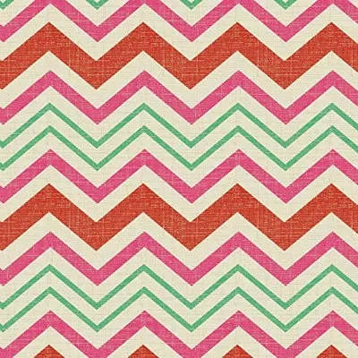 Waverly Inspirations 100% Cotton Duck Canvas Upholstery Fabric By The Yard, Chevron Print Hot Pink