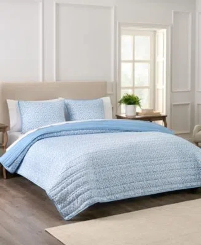 Waverly Kaidyn Print Microfiber Quilt Set In Blue