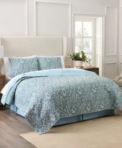 Waverly Kensington Cotton Quilt Set In Blue