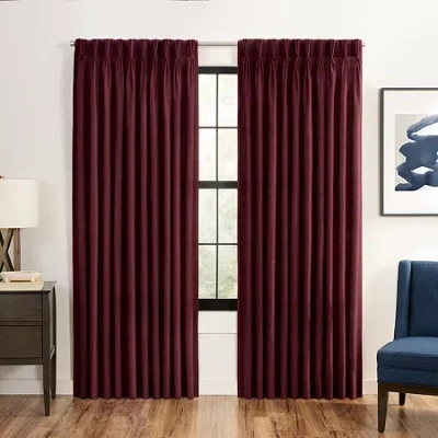 Waverly Serendipity Pinch Pleat Rod Pocket Light-filtering Single Curtain Panel In Purple
