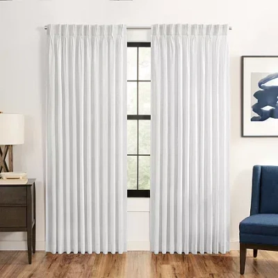 Waverly Serendipity Pinch Pleat Rod Pocket Light-filtering Single Curtain Panel In White