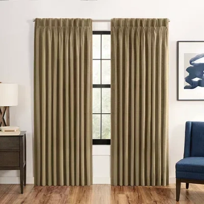 Waverly Serendipity Pinch Pleat Rod Pocket Light-filtering Single Curtain Panel In Yellow