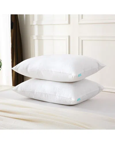 Waverly Set Of Two 233 Thread Count White Feather & Down Blend Pillows In Neutral