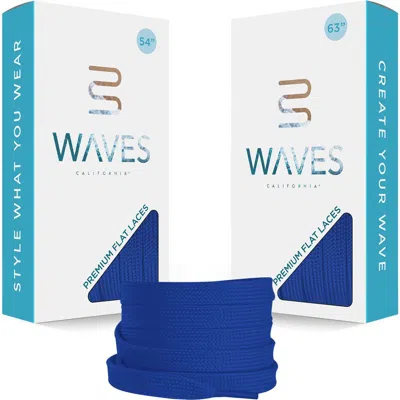 Waves California 54-inch Premium Flat Shoelaces In Blue