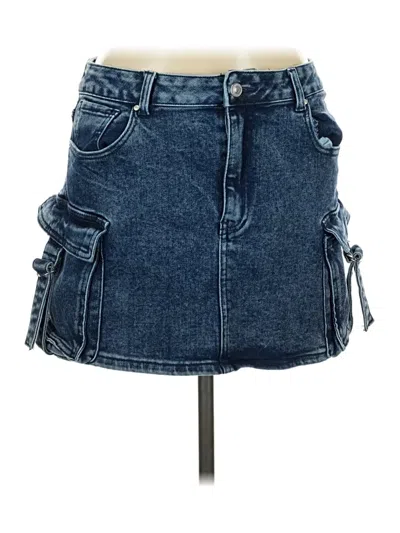 Pre-owned Wax Jean Denim Skirt In Blue