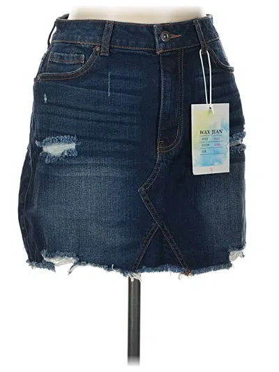 Pre-owned Wax Jean Denim Skirt In Blue