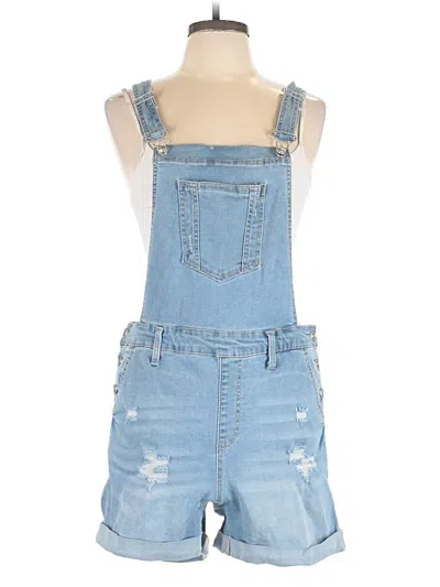 Pre-owned Wax Jean Romper In Blue