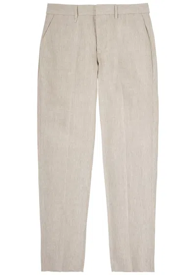 Wax London Alp Slim-leg Linen Trousers In Ecru