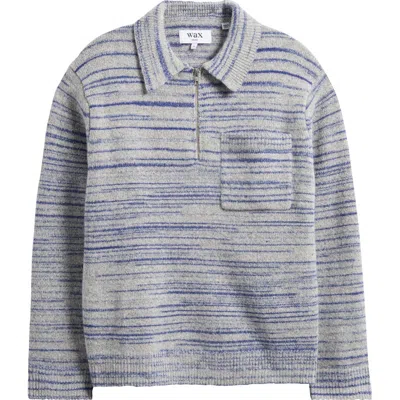 Wax London Alpha Space Dye Quarter Zip Polo Sweater In Multi